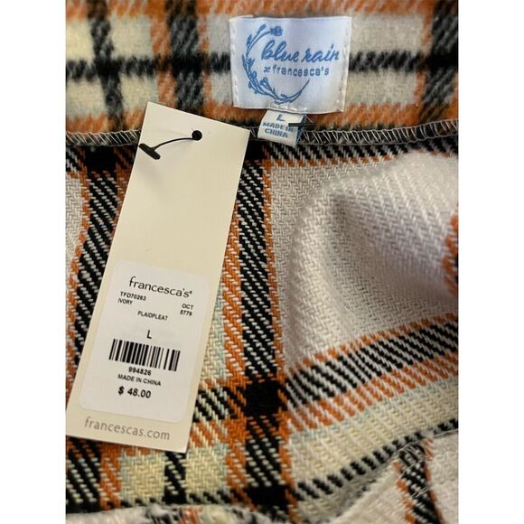 Francesca's Women's Plaid Pleated Mini Skirt Size L Casual - Picture 6 of 8